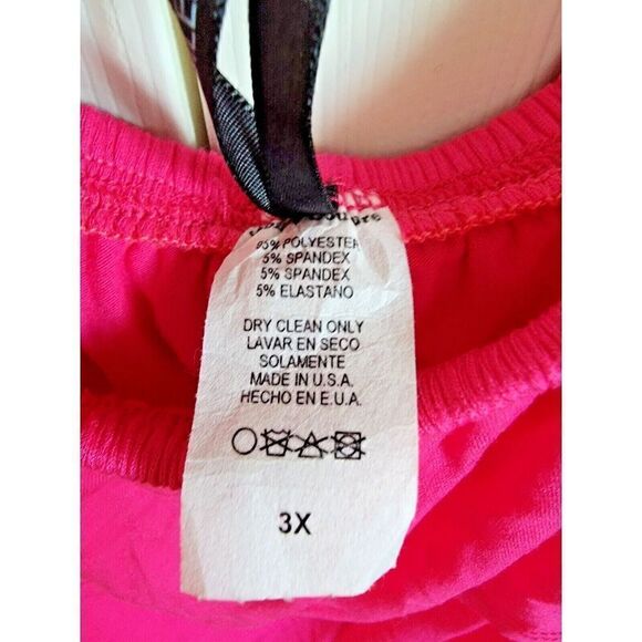 Jubilee Couture 3X Hot Pink Fuschia Flowy Off Shoulder Tunic NWT - Picture 6 of 6